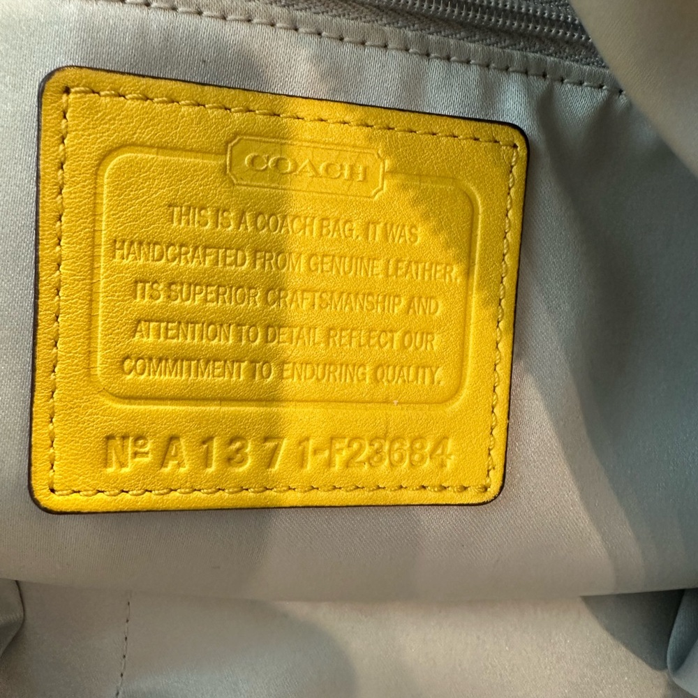Coach 2013 Bright Yellow Leather Tote with Charm Detail. Gorgeous color - Picture 2 of 12